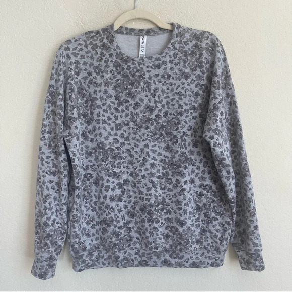 Athleta Studio To Street Splatter Sweater Gray Crewneck Pullover - Picture 4 of 7